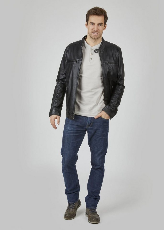 bugatti Lederjacke BUDANILO (1-St) mit Reißverschlüssen und Druckknopfriegeln – Bild 5 von 5