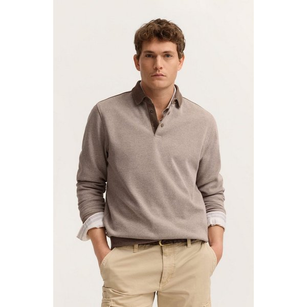 bugatti Polokragenpullover Modern Fit mit Druckknöpfen