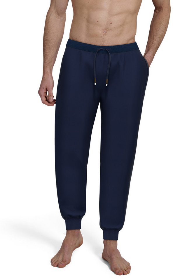 bugatti Pyjamahose Bologna mit Seitentaschen, niedriger Bund, bequem, elastisch, Materialmix – Bild 3 von 5