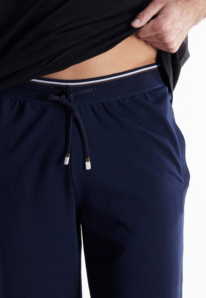 bugatti Pyjamahose Bologna mit Seitentaschen, niedriger Bund, bequem, elastisch, Materialmix – Bild 4 von 5