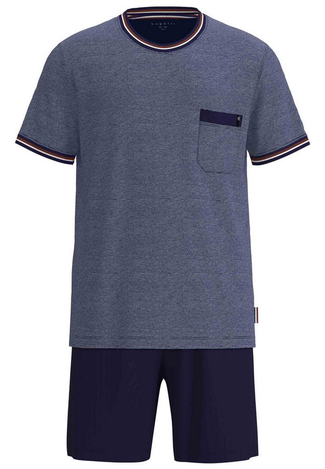 bugatti Shorty (2 tlg) Kurzarm, Rundhalsausschnitt, kurze Hose, mit Brusttasche, Baumwollmix – Bild 2 von 5