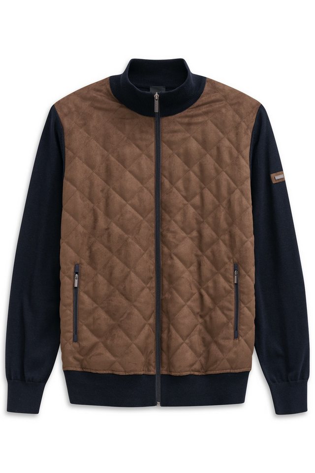 bugatti Strickjacke Regular Fit mit Velour-Front & Stehkragen – Bild 3 von 5