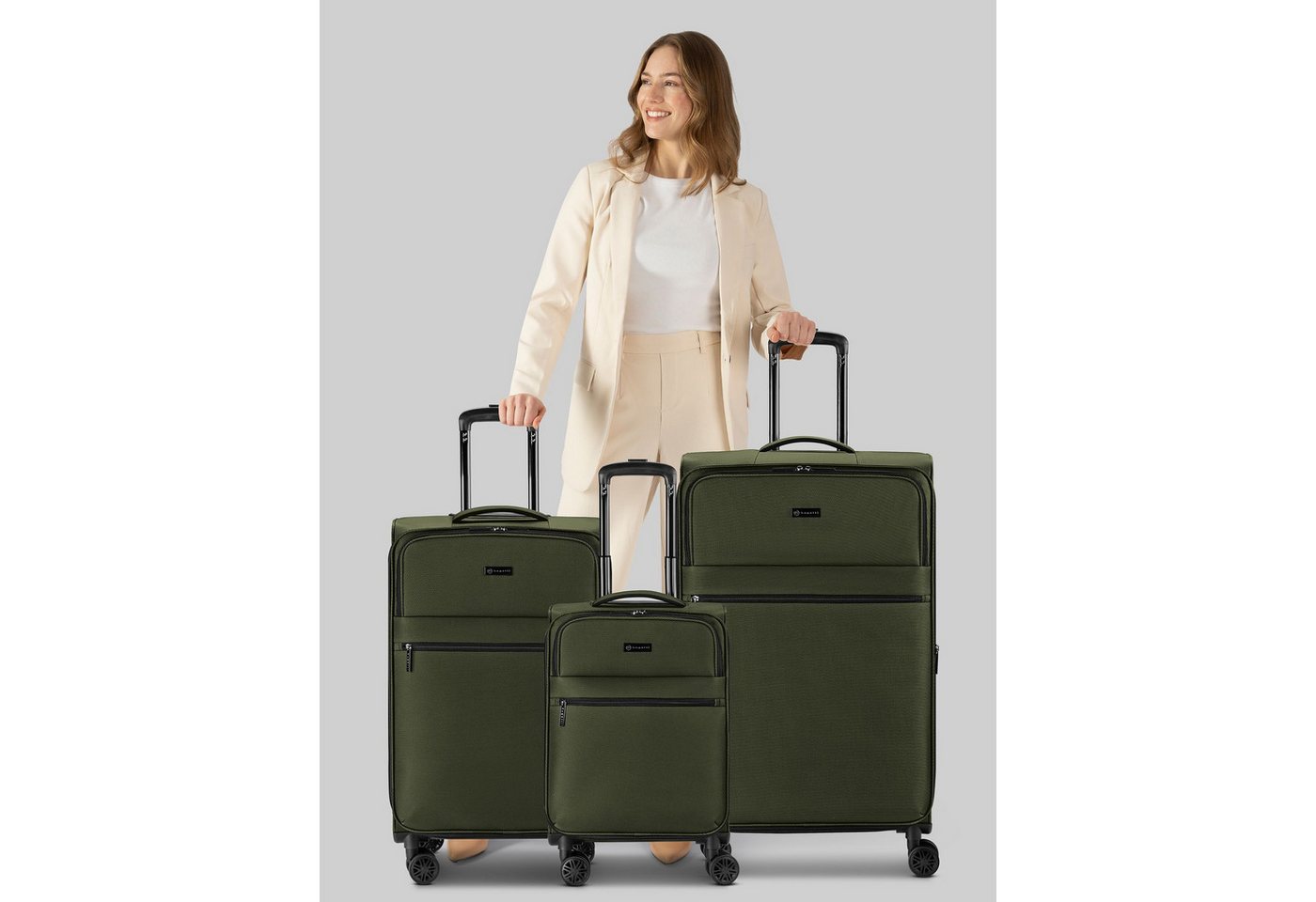 bugatti Trolleyset Valencia Soft, 4 Rollen, (3-teilig, 3 tlg), Polyester – Bild 2 von 5