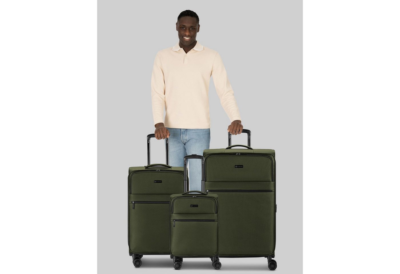 bugatti Trolleyset Valencia Soft, 4 Rollen, (3-teilig, 3 tlg), Polyester – Bild 3 von 5