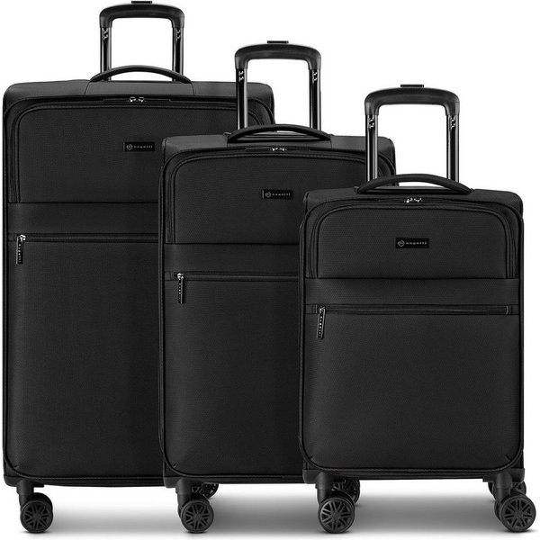 bugatti Trolleyset Valencia Soft, 4 Rollen, (3-teilig, 3 tlg), Polyester