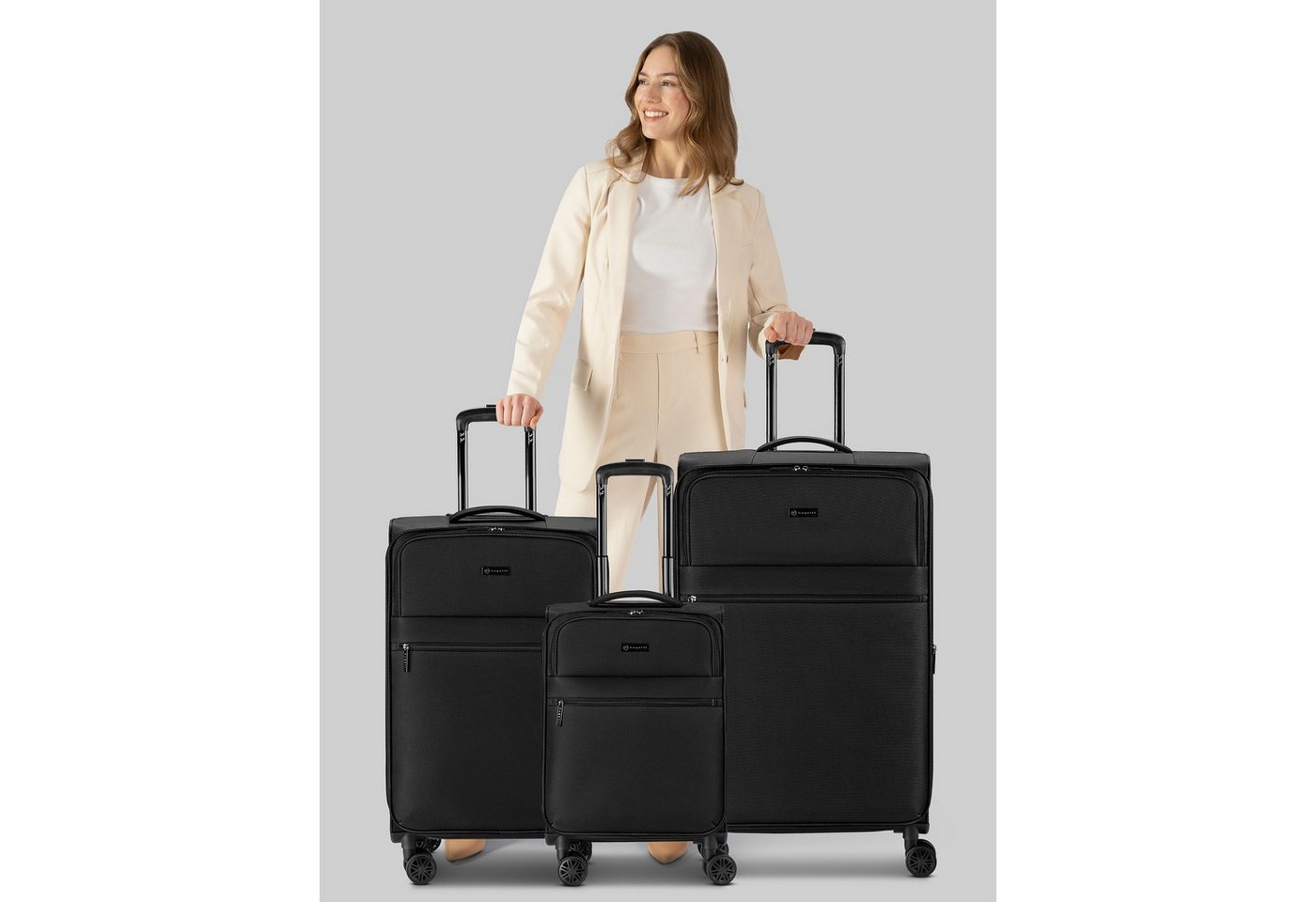 bugatti Trolleyset Valencia Soft, 4 Rollen, (3-teilig, 3 tlg), Polyester – Bild 2 von 5