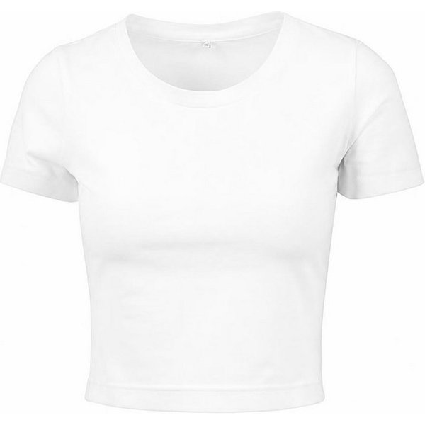 Build Your Brand Rundhalsshirt Damen Cropped Tee / Single Jersey / Kurz geschnitten