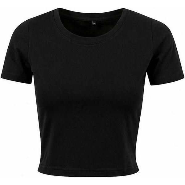 Build Your Brand Rundhalsshirt Damen Cropped Tee / Single Jersey / Kurz geschnitten