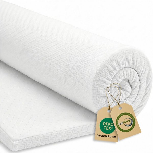 Bundviel, Topper Matratzentopper 7,5 cm hoch H2&H3 Gel-Memory-Schaum 180x200 cm, 7,5 cm hoch, 90x200, 140x200, 160x200 cm, für Hausstauballergiker
