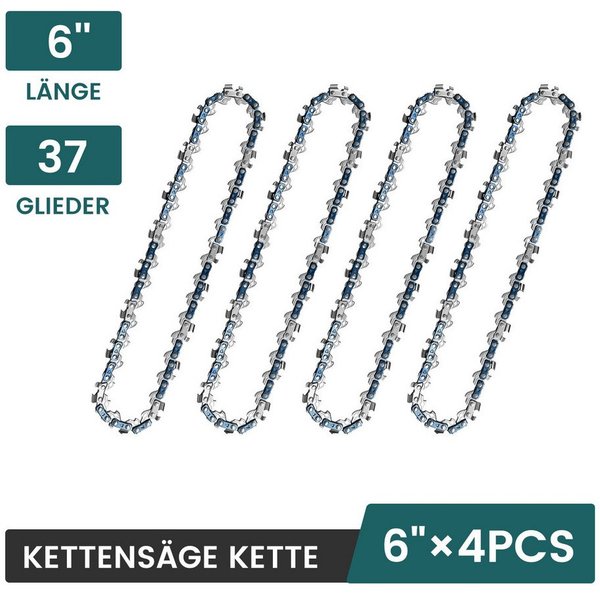 Bundviel Ersatzkette 1/4" 1,1mm 4 kettensägenketten kompatibel mit 6/8" Kettensägen