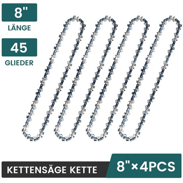 Bundviel Ersatzkette 1/4" 1,1mm 4 kettensägenketten kompatibel mit 6/8" Kettensägen