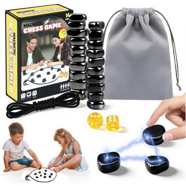 Bundviel Lernspielzeug Lernspielzeug Tisch-Magnetspiel,Reises Magnetisch spiel,Magnetic Chess