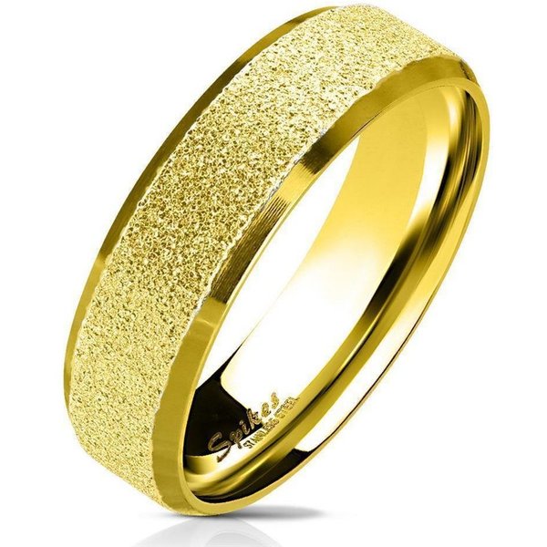 BUNGSA Fingerring 54 (17.2) blau Ring sand-gestrahlt abgerundete aus Edelstahl Unisex (Ring, 1-tlg), Damen Herren