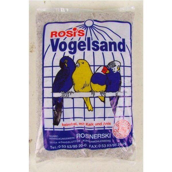 BURI Badesand Rosi´s Vogelsand 2,5kg Weiß Kalk Anis Haustier Vogelkäfig Einlage