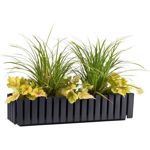 BURI Blumenkasten Blumenkasten Fency 75x18,5cm Anthrazit Bewässerungskasten Balkonkasten