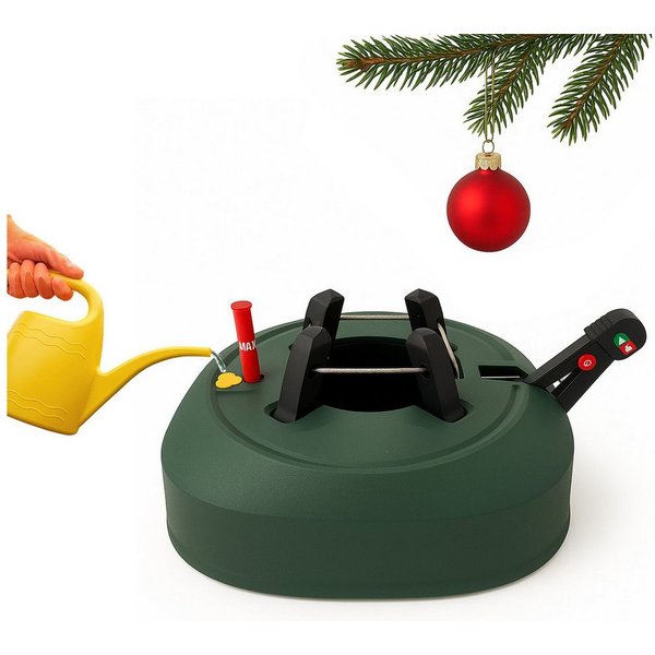 BURI Christbaumständer Weihnachtsbaumständer Tannenbaumständer 2,20 m Baumhöhe 3,2L Fußpedal, mit Fußpedal und XXL Wassertank
