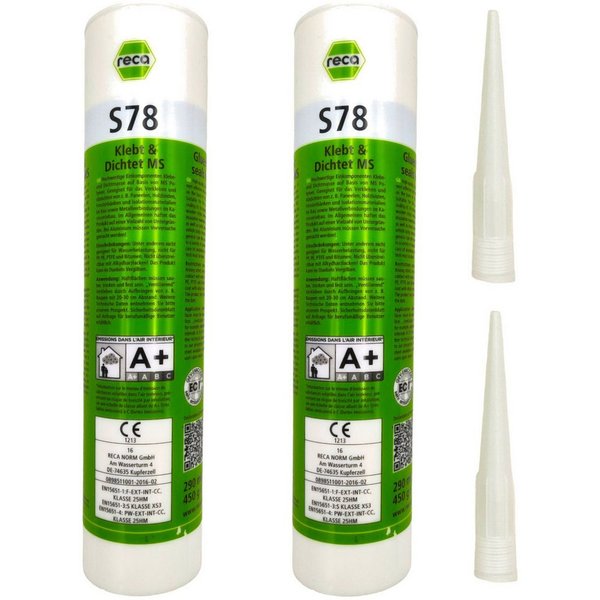 BURI Dichtstoff Reca S 78 Klebt & Dichtet Dichtmasse Konstruktionskleber Baukleber, (2-tlg)