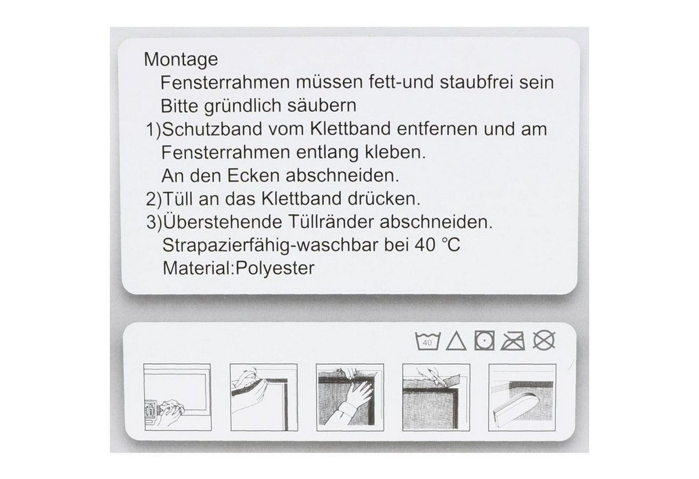 BURI Fliegengitter-Gewebe Fensterfliegengitter 100x100cm weiß schwarz Insektenschutz Fliegennetz – Bild 2 von 2