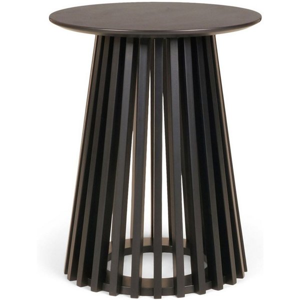 BURI Gartentisch Beistelltisch 50x40cm rund schwarz Couchtisch kleiner runder Tisch