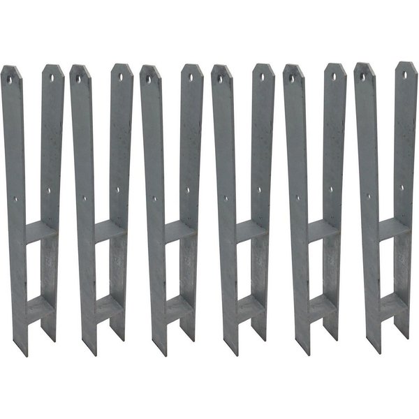 BURI Pfostenträger 6 Stück H-Anker Pfostenträger feuerverzinkt 71 mm x 600 mm H-Träger Pf