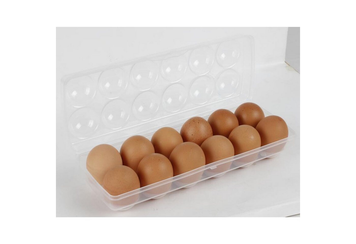 BURI Teedose Eierdose für 12 Eier Eierbehälter Eieraufbewahrungsbox Kühlschrankbox, Kunststoff – Bild 3 von 5
