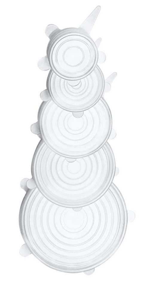 BURI Teedose Silikon-Deckel 5er-Set transparent Frischhaltedeckel wiederverwendbar, Silikon – Bild 2 von 3