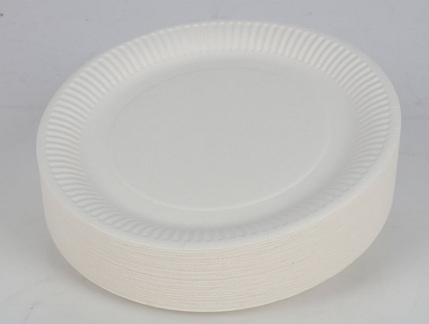 BURI Teller Pappteller 100er Packung Weiß Einwegteller Einwegschalen Papier – Bild 3 von 5
