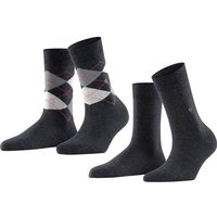 BURLINGTON Everyday 2-Pack Damen Socken, Größe 36 in Grau
