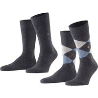 BURLINGTON Everyday 2-Pack Herren Socken, Größe 40 in Grau