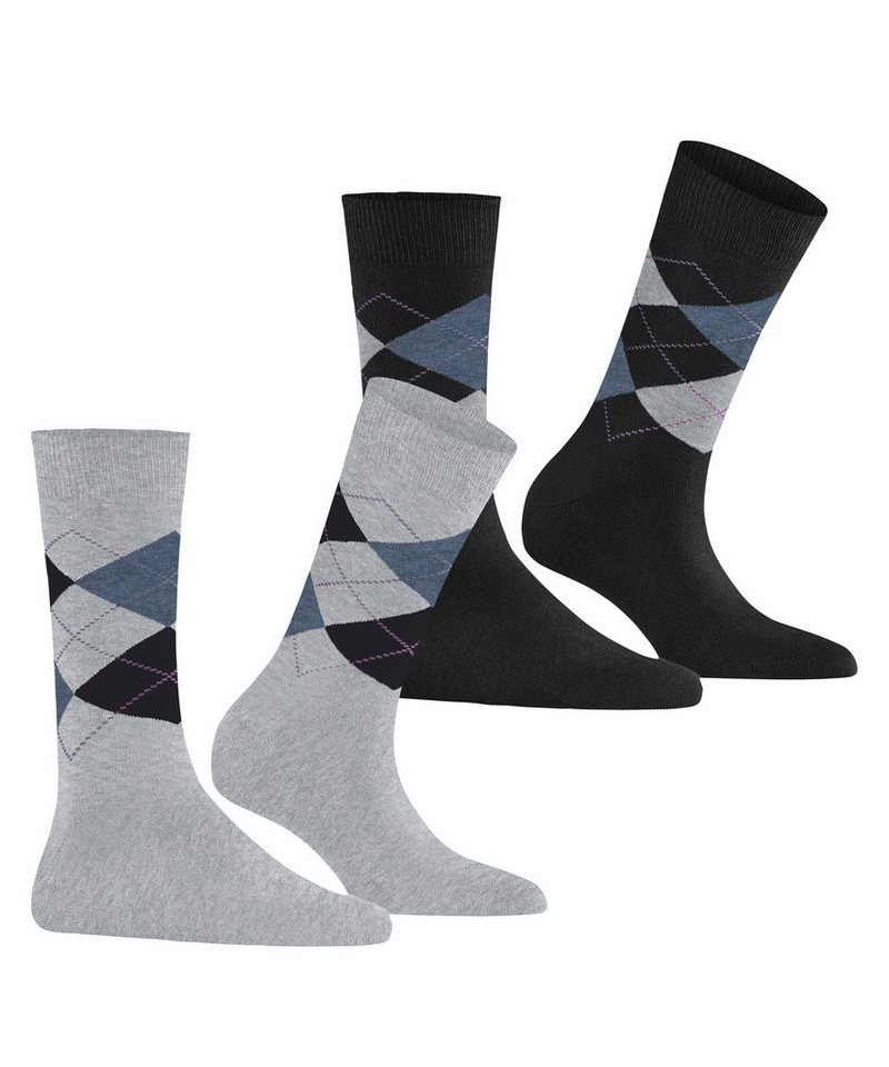 Burlington Socken Everyday Argyle (2 Paar) Einheitsgröße 36-41, Argyle-Muster, gekämmte Baumwolle – Bild 2 von 5