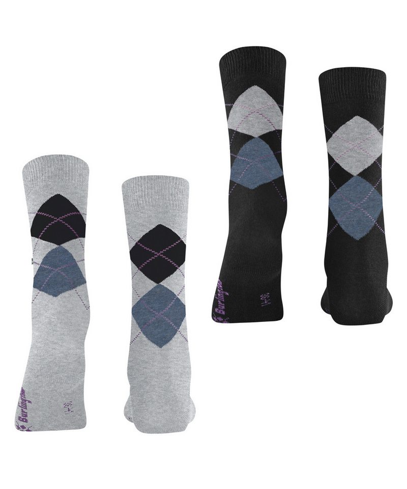 Burlington Socken Everyday Argyle (2 Paar) Einheitsgröße 36-41, Argyle-Muster, gekämmte Baumwolle – Bild 3 von 5