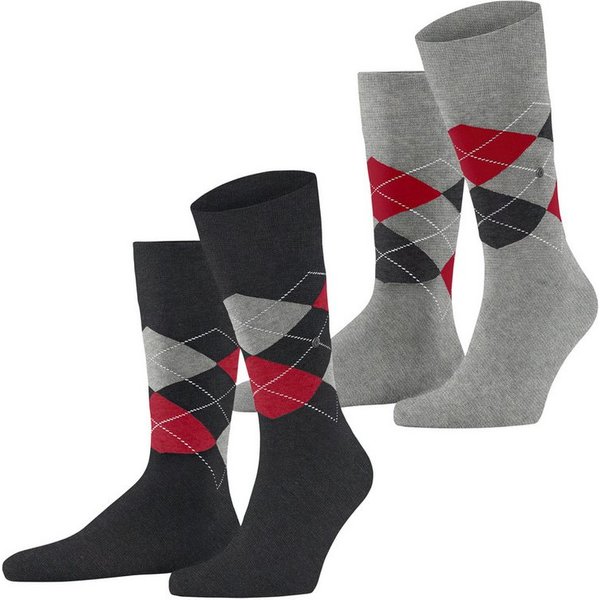 Burlington Socken Everyday Argyle (2 Paar) Einheitsgröße 40-46, klassisches Argyle-Muster