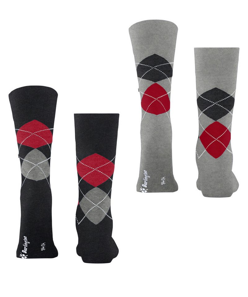 Burlington Socken Everyday Argyle (2 Paar) Einheitsgröße 40-46, klassisches Argyle-Muster – Bild 3 von 5