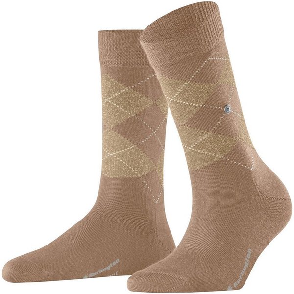 Burlington Socken Marylebone Glitter Einheitsgröße 36-41, Argyle-Muster, Lurex-Fäden, wärmend