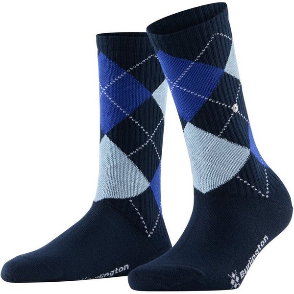 Burlington Socken Rib Courtside Einheitsgröße 40-46, Argyle-Muster, feine Rippenstruktur