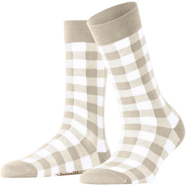Burlington Socken Vichy Einheitsgröße 36-41, Karomuster, gekämmte Baumwolle