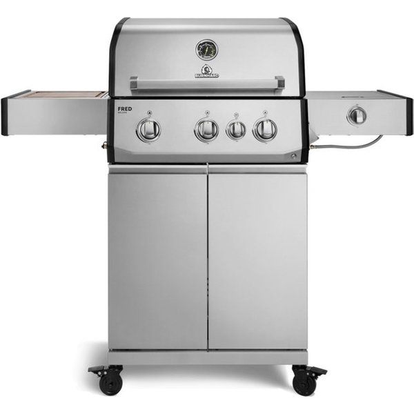 BURNHARD® Gasgrill 3-Brenner, 2x Edelstahl-Stabbrenner, 3,75 kW, Infrarot-Keramikbrenner, Infrarot-Keramikheckbrenner 3,2 kW, Seitenkochfeld, Gussrost, Piezo-Zü