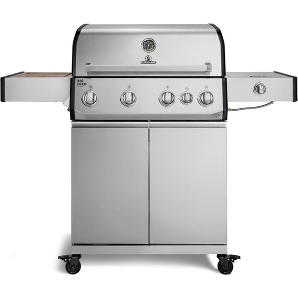 BURNHARD® Gasgrill 4-Brenner, 21,2 kW Gesamtleistung, Infrarot-Keramikbrenner, Seitenkochfeld, Edelstahl-Stabbrenner, Gussrost, große Grillfläche, Piezo-Zündung
