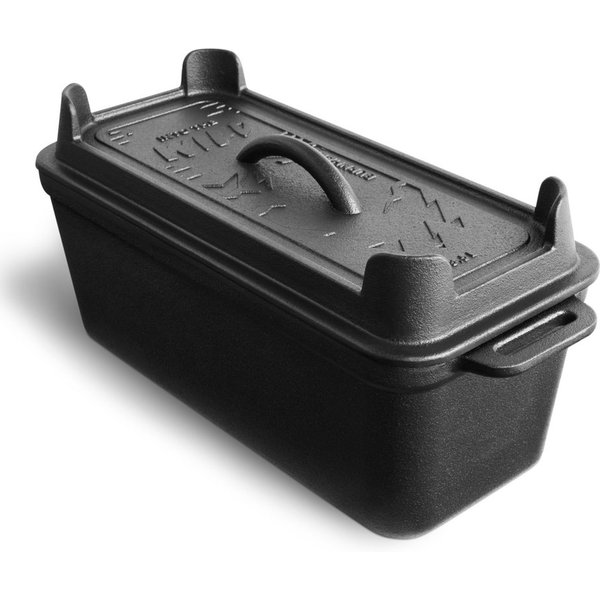 BURNHARD® Grilltopf Gusseisen Kastenform mit Deckel 3,5 l, Gusseisen