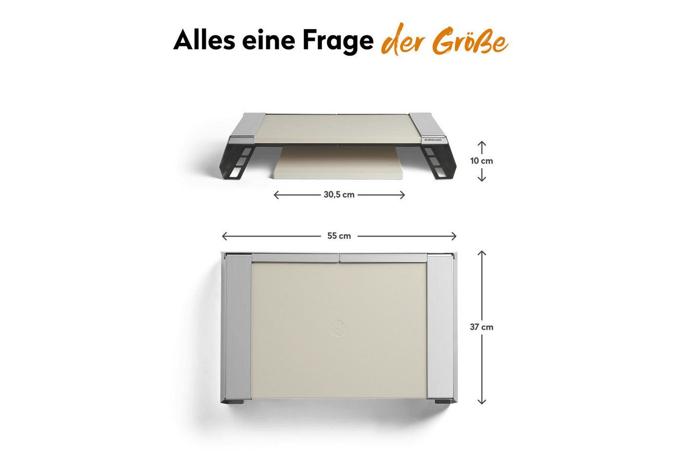 BURNHARD® Pizzaofen-Grillaufsatz, Silber – Bild 5 von 5