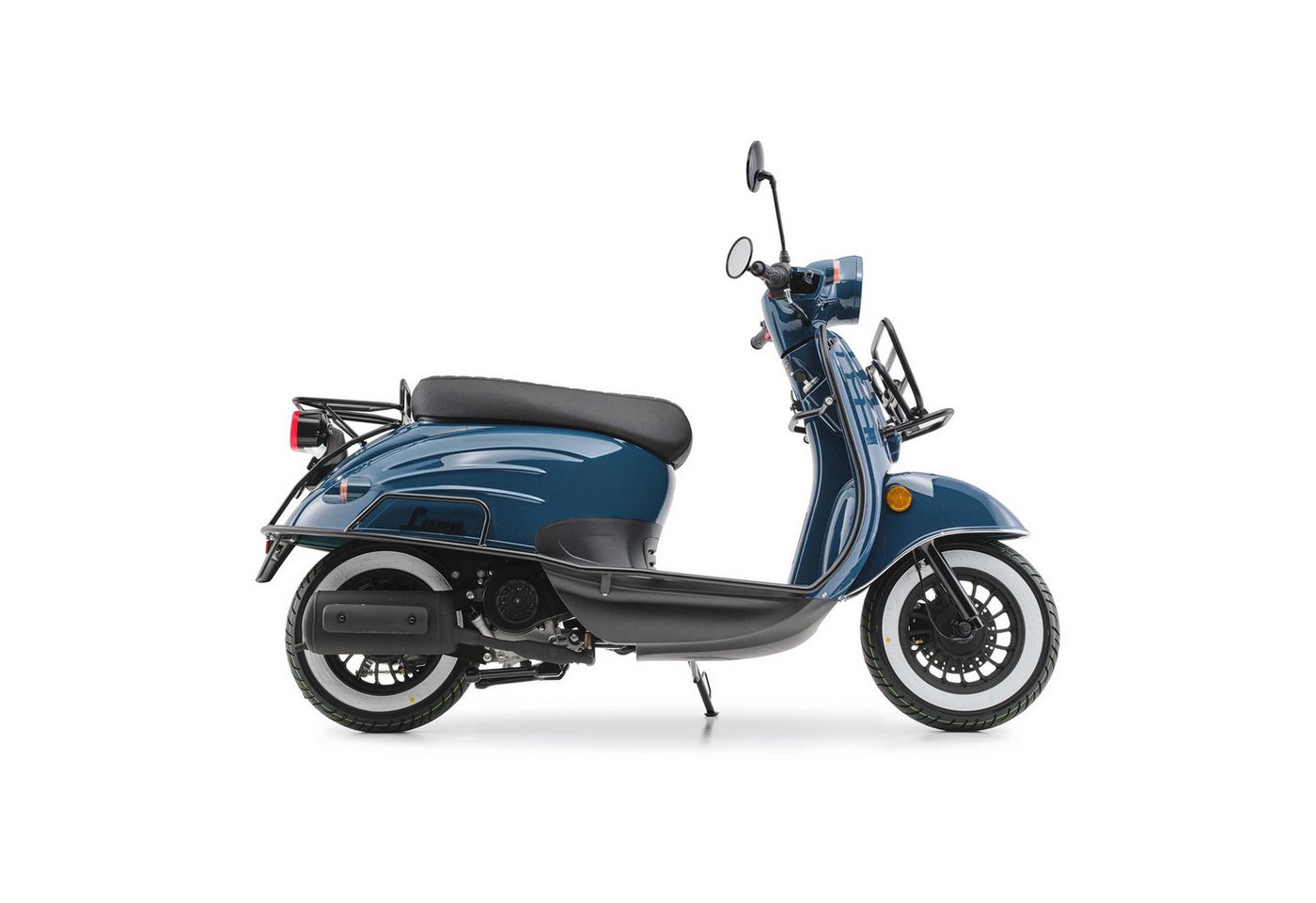 Burnout Motorroller Luna Ozeanblau, 50 ccm, 45 km/h, Euro 5, Retro-Design, LED-Licht – Bild 3 von 5