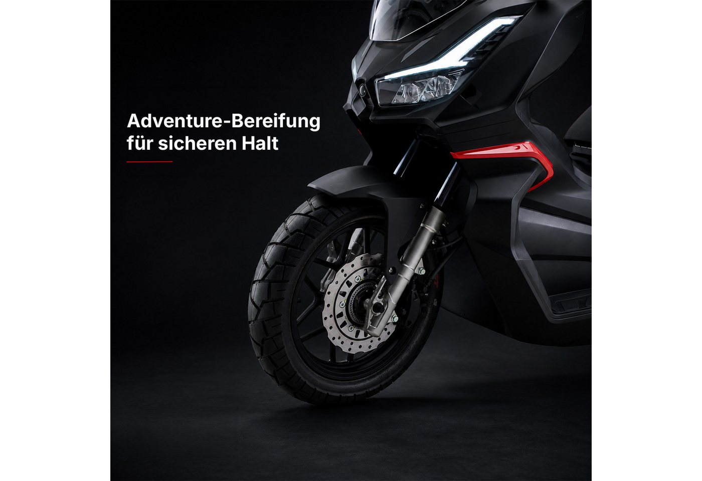 Burnout Motorroller QS125 ADV Roller Mattschwarz, 125 ccm, 90 km/h, Euro 5+, 8,5 kW, CBS, Keyless Go, LED, Euro 5+ – Bild 3 von 5