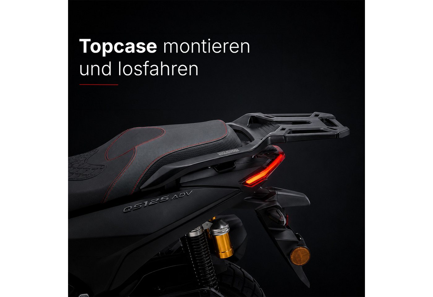 Burnout Motorroller QS125 ADV Roller Mattschwarz, 125 ccm, 90 km/h, Euro 5+, 8,5 kW, CBS, Keyless Go, LED, Euro 5+ – Bild 4 von 5
