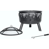 Buschbeck Feuerschale Faya, ØxH: 53x55 cm, mit Funkenschutzhaube und Grillrost