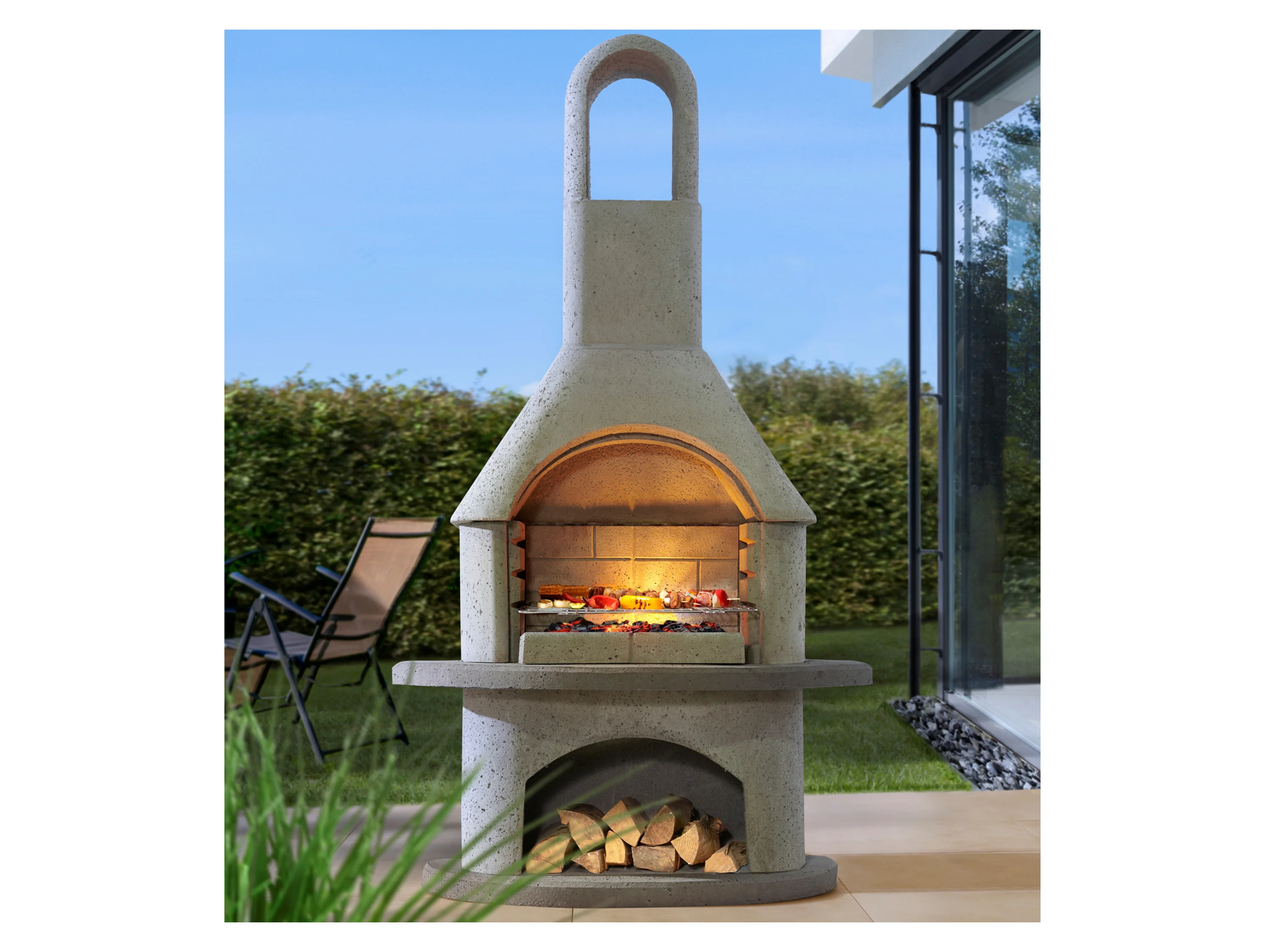 buschbeck Grillkamin »Alicante«, Garten, 3-fach verstellbare Grillhöhe, Quarzstruktur – Bild 3 von 4
