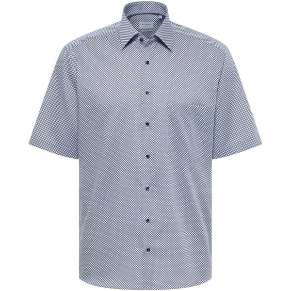 Eterna Businesshemd ETERNA COMFORT FIT Kurzarm Hemd blau print twill 4220-14-K181