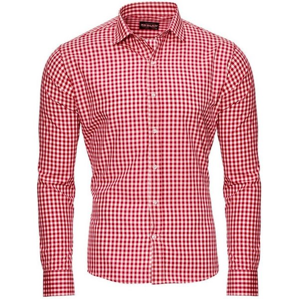 Reslad Businesshemd Reslad Herren Hemd Vichy Karomuster Langarmhemd RS-7007 (Herrenhemd) kariertes Freizeithemd Karohemd