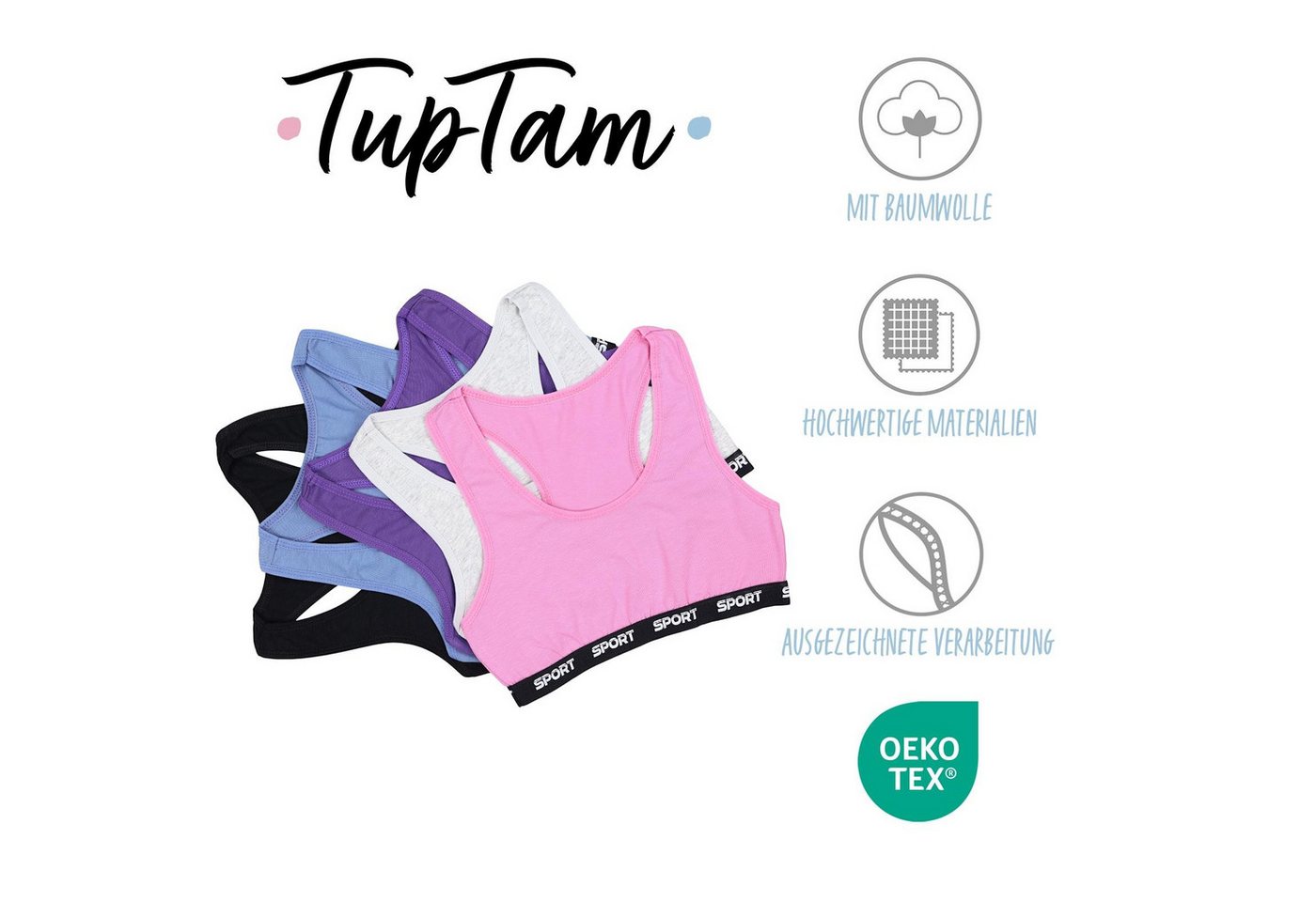 TupTam Bustier TupTam Mädchen Bustier mit breiten Trägern und Racerback – Bild 2 von 5