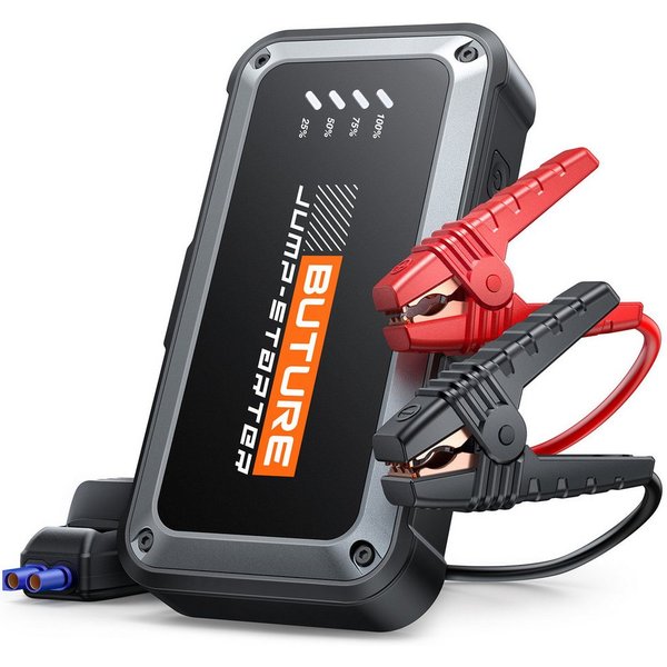 Buture Auto Starthilfe Powerbank 4000A 12V Starthilfegerät 16800 mAh (12 V), 4-in-1 LED-Leuchte, 9,0L Benzin Oder 8,5L Diesel, -20°C bis 60°C