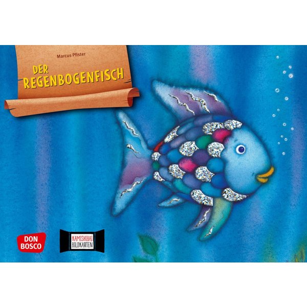Der Regenbogenfisch, m. schillernden Schuppen. Kamishibai Bildkartense / Marcus Pfister